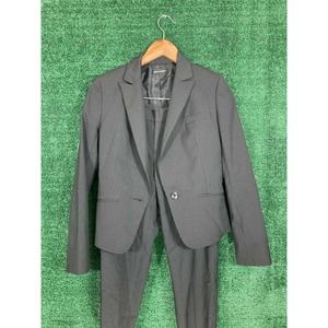 Buona Giornata Women's Pants Suit with Long Sleeve Blazer Gray Striped Size S